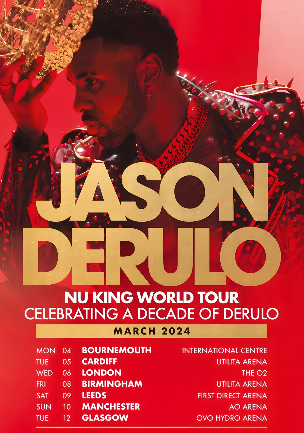 JASON DERULO Nu King 2024 UK Tour Poster