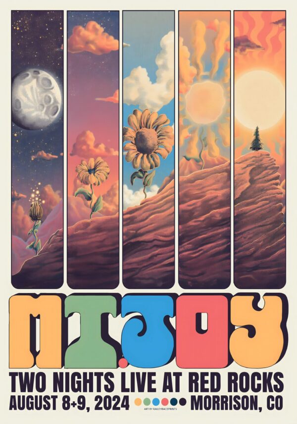MT. JOY (band) 2024 North American Tour: Live at Red Rocks - 8/9 August 2024 Poster