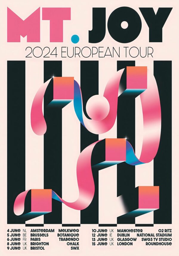 MT. JOY (band) 2024 European Tour Poster