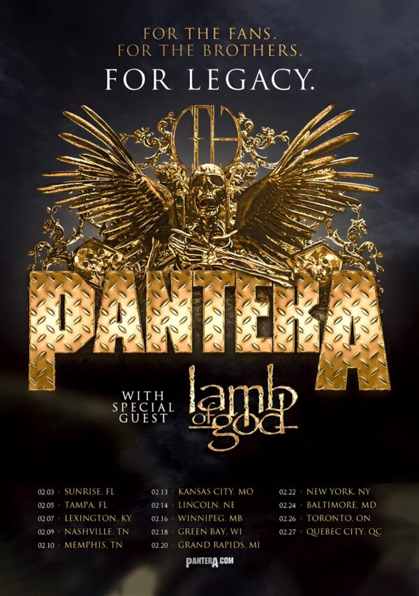 PANTERA For The Legacy 2024 North American Tour Poster