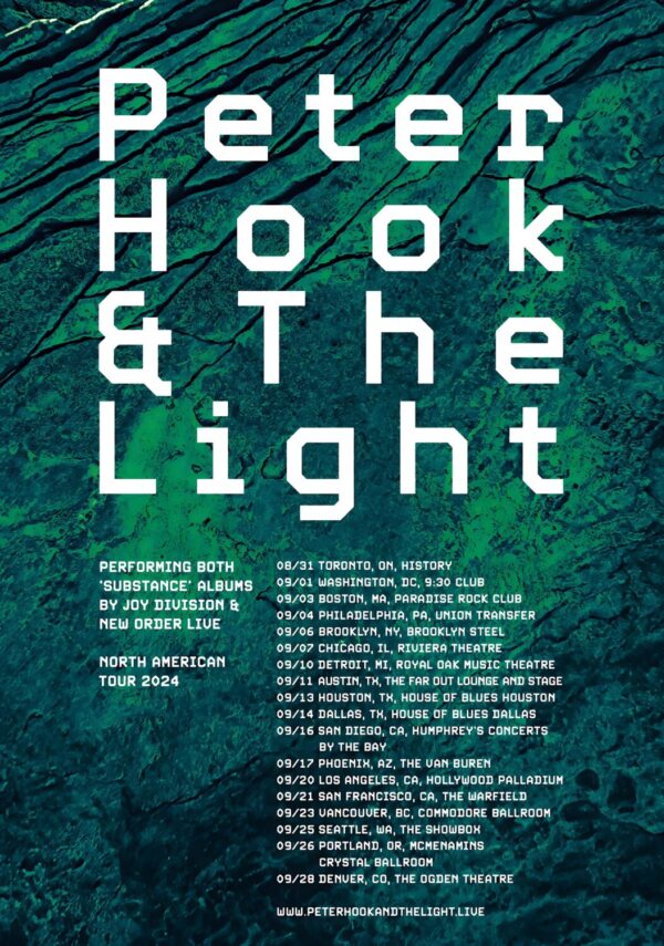 PETER HOOK & LIGHT North American 2024 Tour Poster