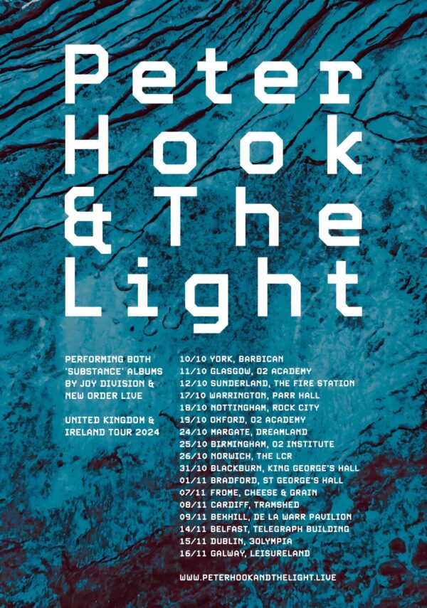 PETER HOOK & LIGHT UK & Ireland 2024 Tour Poster