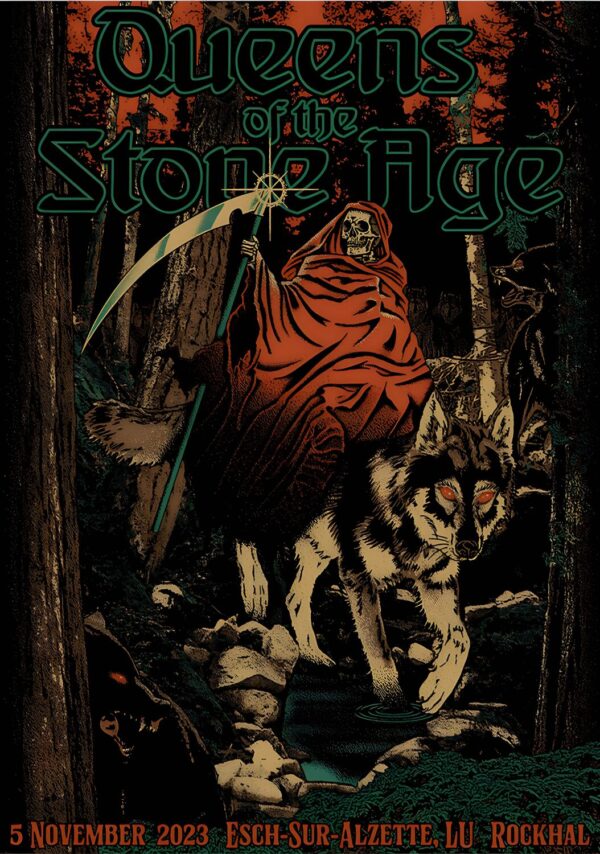 QUEENS OF THE STONE AGE The End Is Nero 2023 Tour: ROCKHAL Esch-Sur-Alzette - 5 November 2023 Poster