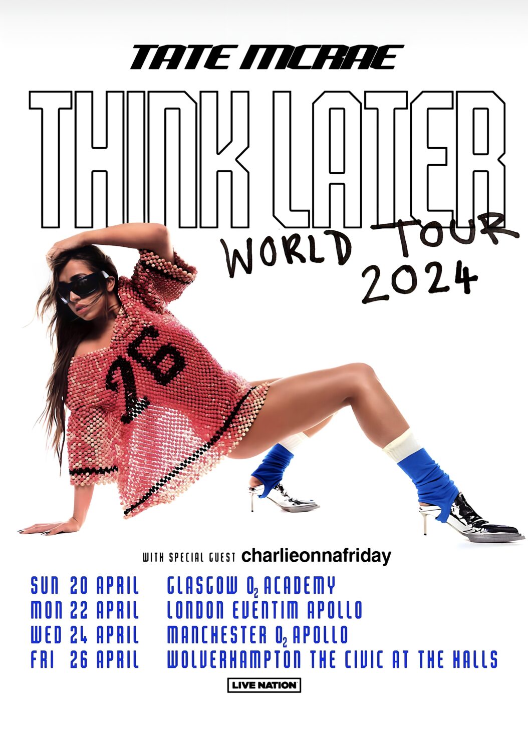 TATE McRAE Think Later 2024 UK Tour Poster