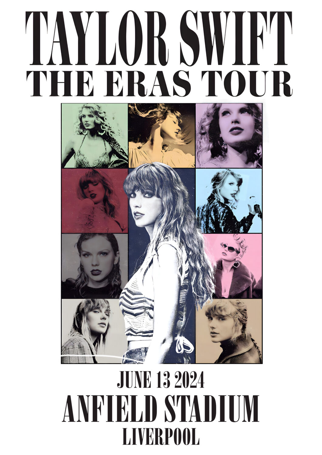 TAYLOR SWIFT Eras Stadium 2024 World Tour Liverpool Poster