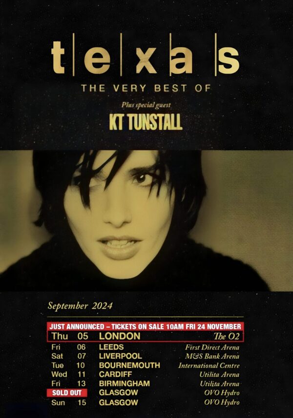 TEXAS (band) The Very Best Of 2024 UK Tour Poster