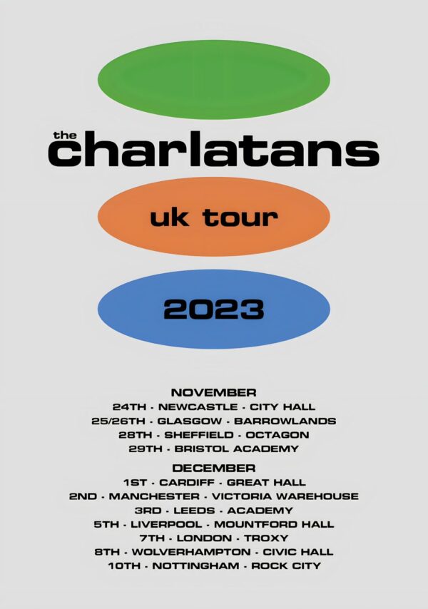 THE CHARLATANS November/December 2023 UK Tour Poster