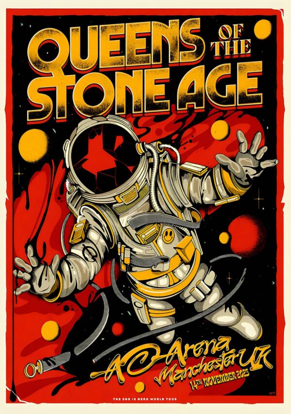 QUEENS OF THE STONE AGE The End Is Nero 2023 UK Tour: MANCHESTER AO Arena - 14 November 2023 Poster