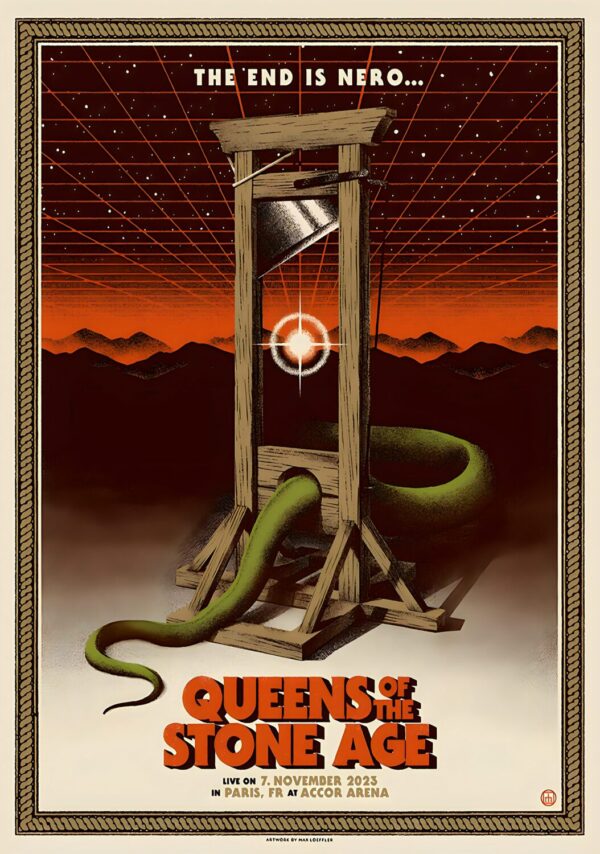 QUEENS OF THE STONE AGE The End Is Nero 2023 Tour: PARIS Accor Arena - 7 November 2023 Poster