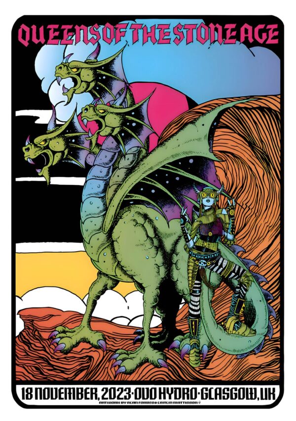 QUEENS OF THE STONE AGE The End Is Nero 2023 UK Tour: GLASGOW OVO Hydro - 18 November Poster Print