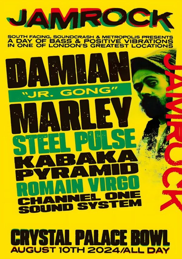 DAMIAN MARLEY Jamrock LONDON Crystal Palace Bowl - 10 August 2024 Poster