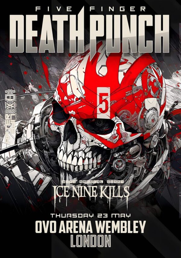 FIVE FINGER DEATH PUNCH Afterlife UK Tour: LONDON OVO Wembley Arena - 23 May 2024 Poster