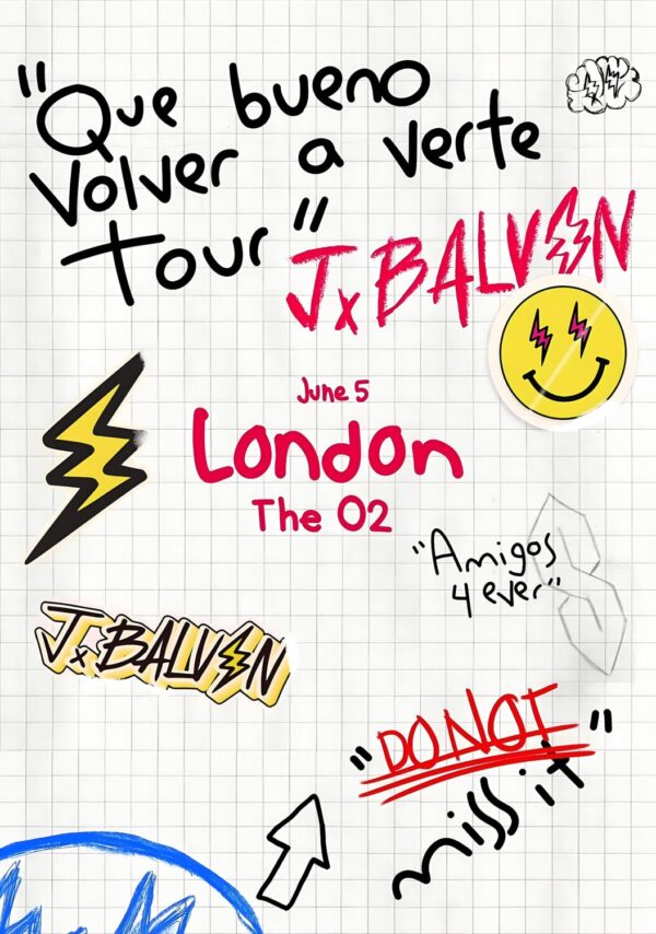J BALVIN Que Bueno Volver A Verte Tour: LONDON The O2 Arena - 5 June 2024 Poster