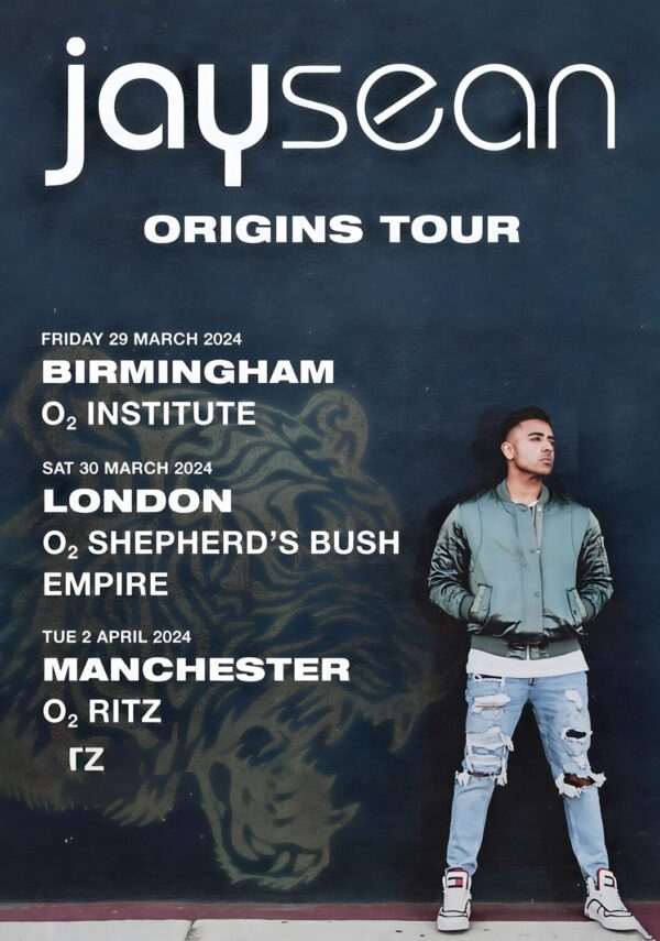 JAY SEAN Origins 2024 UK Tour Poster