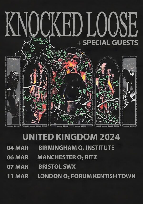 KNOCKED LOOSE Upon Loose 2024 UK Tour Poster