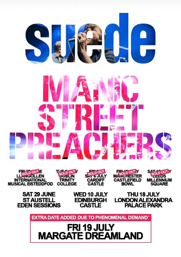 MANIC STREET PREACHERS - SUEDE  Co-Headlining 2024 UK Tour Poster