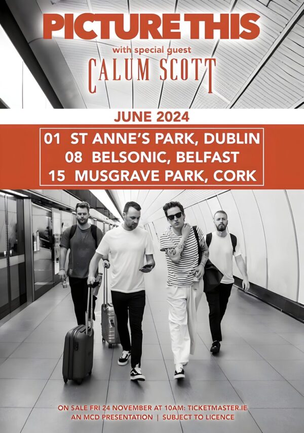 PICTURE THIS (band) Parked Car Conversations 2024 Irish Tour Poster