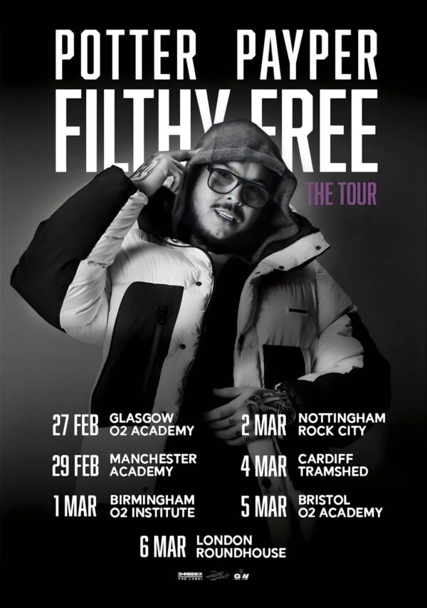 POTTER PAYPER Filthy Free 2024 The UK Tour Poster