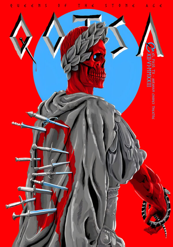 QUEENS OF THE STONE AGE The End Is Nero North American 2023 Tour: EL PASO Abraham Chavez Theatre - 6 December 2023 Poster Print