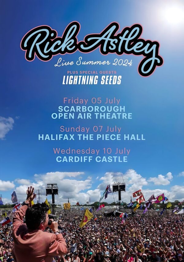 RICK ASTLEY Are We There Yet? Live Summer 2024 UK Tour Poster