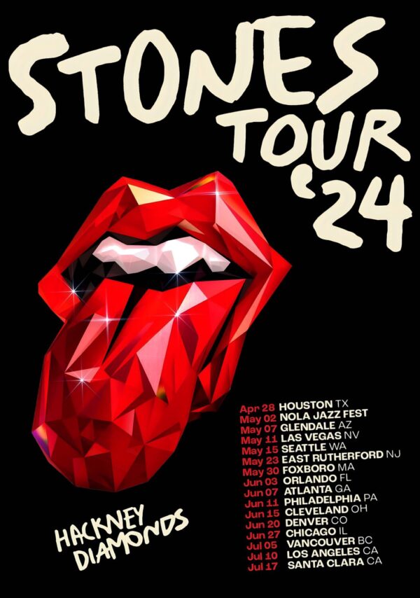 ROLLING STONES Hackney Diamonds 2024 North American Stadium Poster
