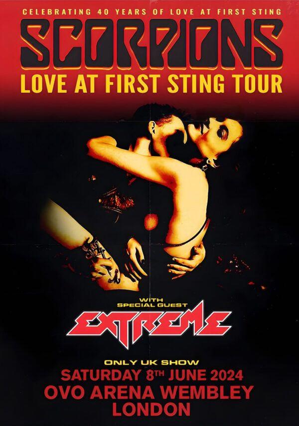 SCORPIONS Love at First Sting Tour: LONDON OVO Wembley Arena - 8 June 2024 Poster