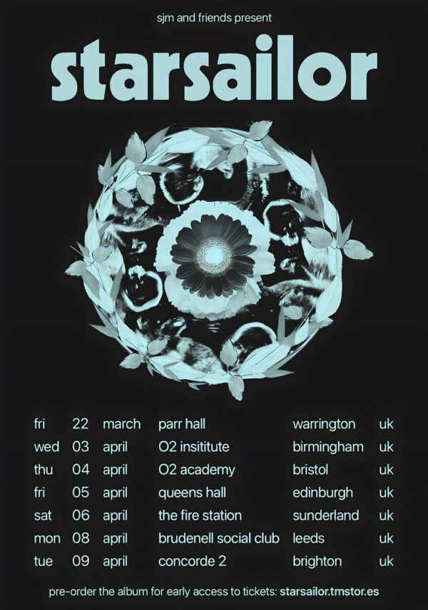 STARSAILOR Where the Wild Things Grow 2024 UK Tour Poster