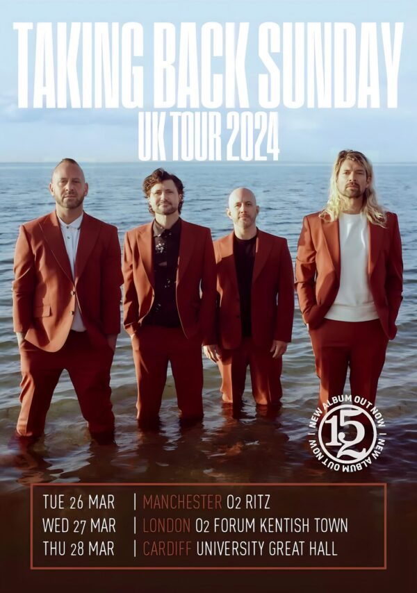 TAKING BACK SUNDAY 152 2024 UK Tour Poster