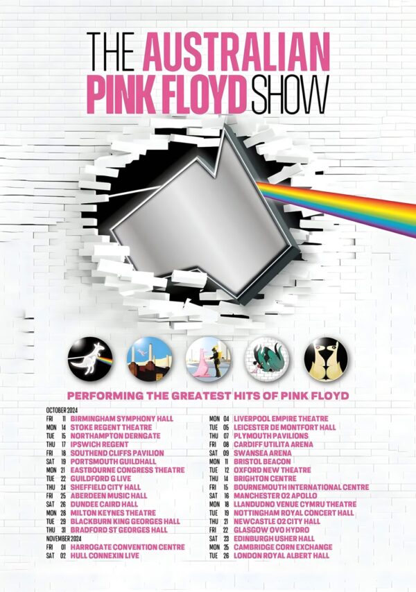 THE AUSTRALIAN PINK FLOYD SHOW Greatest Hits of Pink Floyd 2024 UK Tour Poster