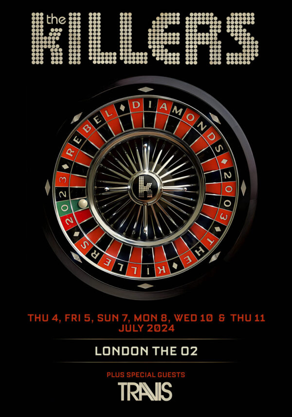 THE KILLERS Rebel Diamonds 2024 UK & Ireland Tour: LONDON The O2 Arena Poster Print