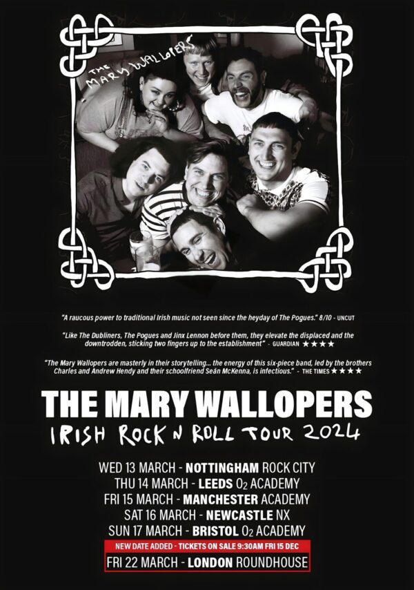 THE MARY WALLOPERS Irish Rock N Roll 2024 Tour Poster