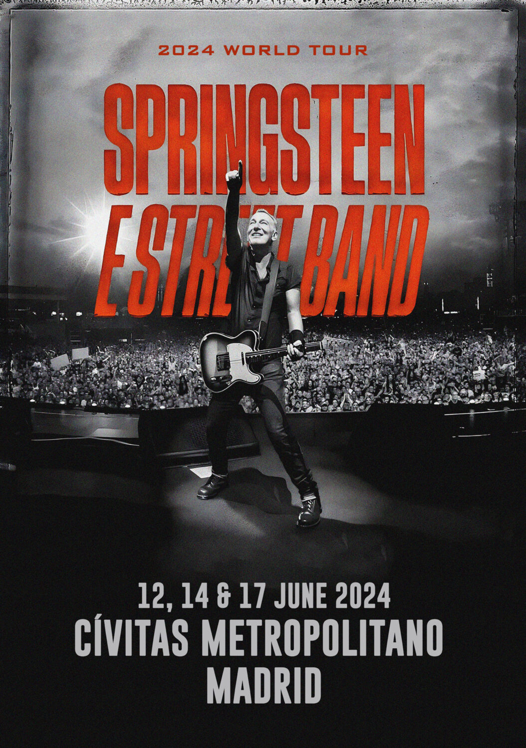 BRUCE SPRINGSTEEN 2024 World Tour MADRID Poster
