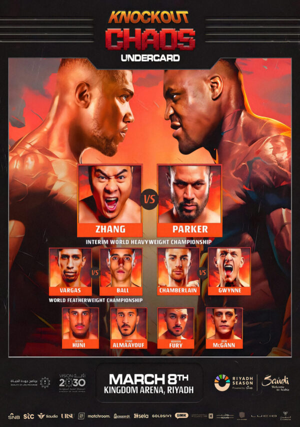ANTHONY JOSHUA vs. FRANCIS NGANNOU Knockout Chaos 2024 Undercard Boxing Fight Poster Print (Copy)