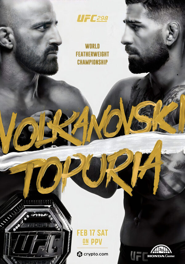 UFC 298 Alexander Volkanovski vs. Ilia Topuria 2024 Fight Poster Print