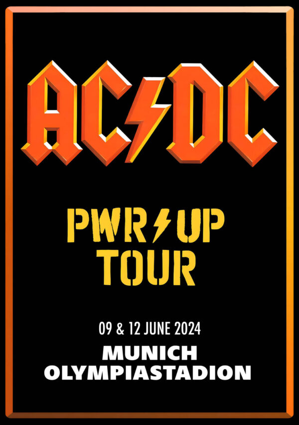 AC/DC Power Up 2024 European Tour: MUNICH, Germany, Olympic Stadium Poster