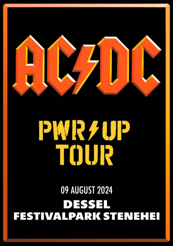 AC/DC Power Up 2024 European Tour: DESSEL, Belgium, Festivalpark Stenehei Poster