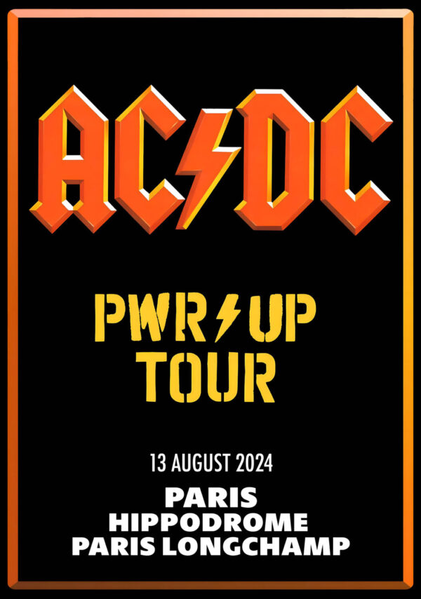 AC/DC Power Up 2024 European Tour: PARIS, France, Hippodrome Paris Longchamp Poster