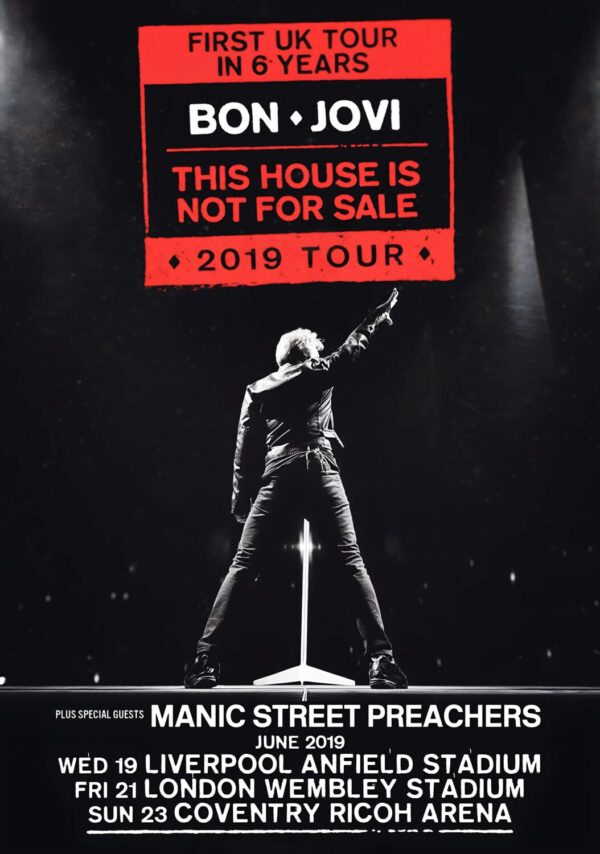 BON JOVI This House Is Not For Sale 2019 UK Tour Poster Print