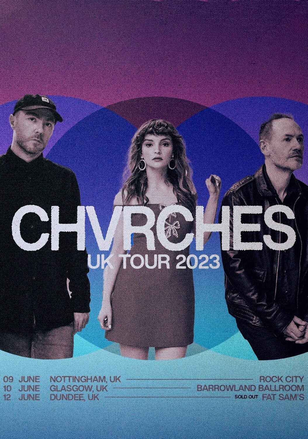 CHVRCHES (Churches) Screen Violence 2023 UK Tour Poster