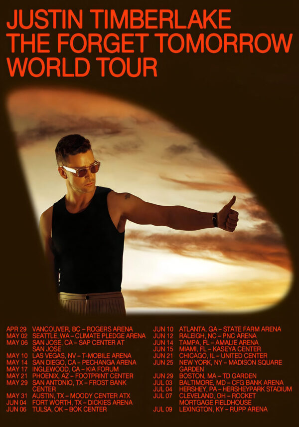 JUSTIN TIMBERLAKE The Forget Tomorrow 2024 North American Tour Poster Print