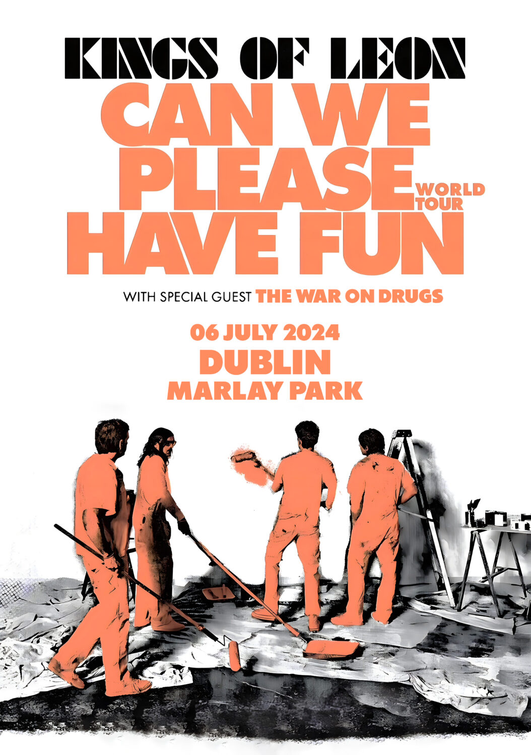 KINGS OF LEON 2024 UK Tour DUBLIN Marlay Park Poster