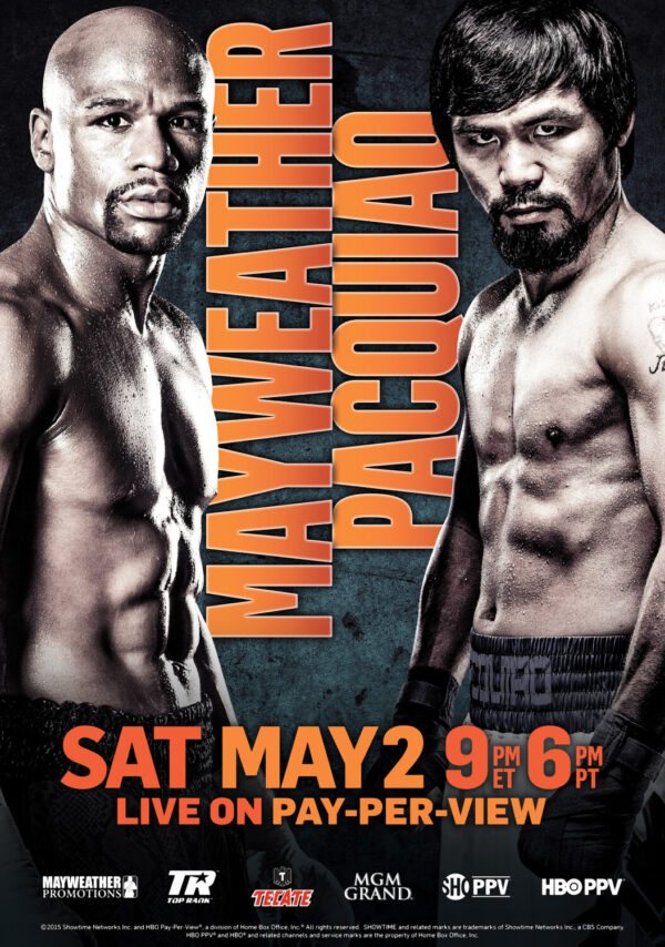 FLOYD MAYWEATHER vs. MANNY PACQUIAO Fight of the Century 2015 Boxing Fight Poster