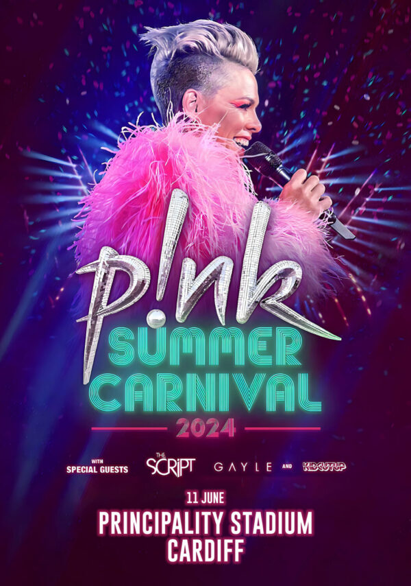 P!NK (Pink) Summer Carnival 2024 UK Tour: CARDIFF Principality Stadium Poster
