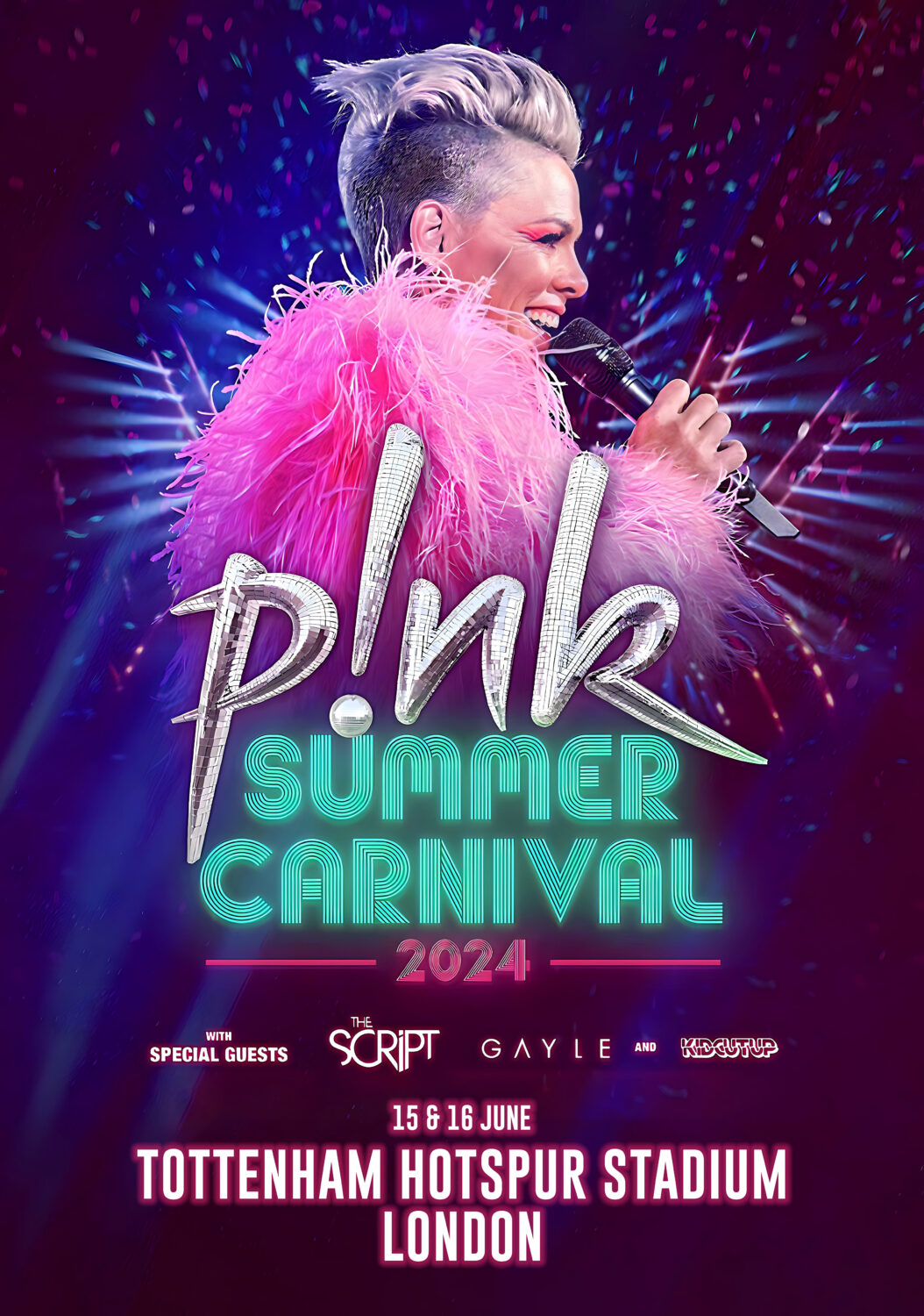 P!NK (Pink) Summer Carnival 2024 UK Tour LONDON Poster