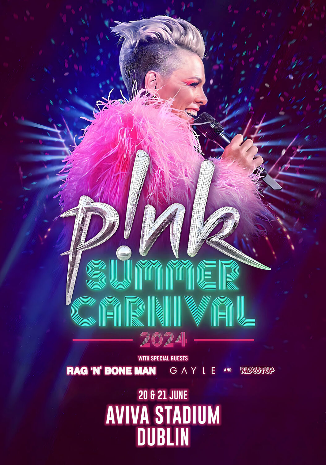 P!NK (Pink) Summer Carnival 2024 UK Tour DUBLIN Poster