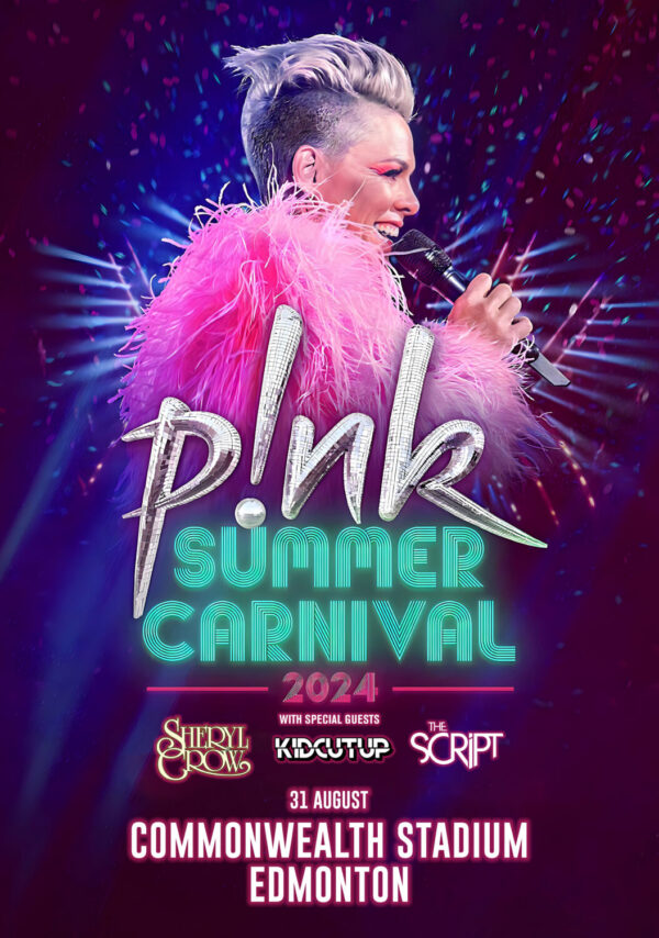 P!NK (Pink) Summer Carnival 2024 North American Tour: EDMONTON Commonwealth Stadium Poster