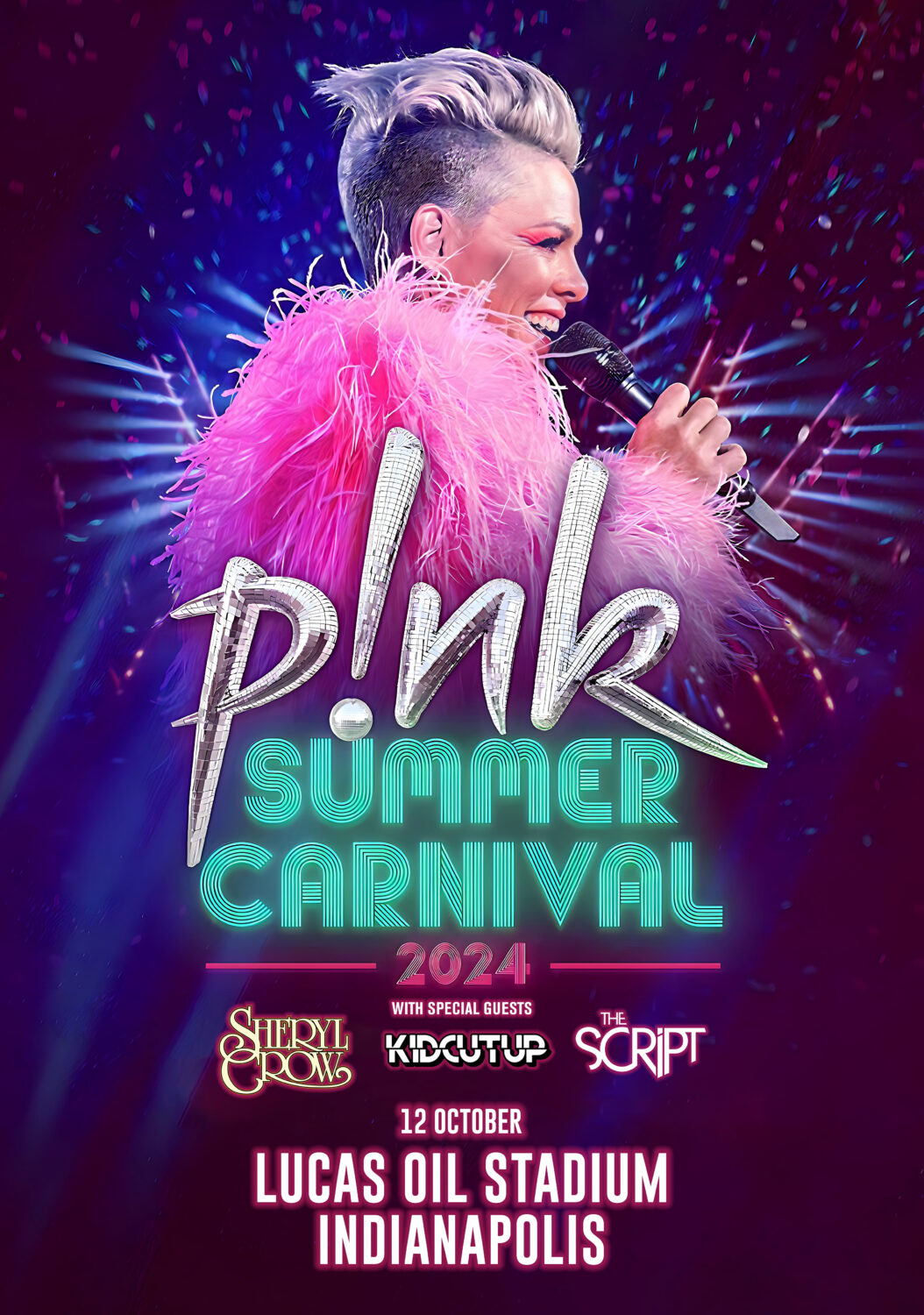 P!NK (Pink) Summer Carnival 2024 Tour INDIANAPOLIS Poster