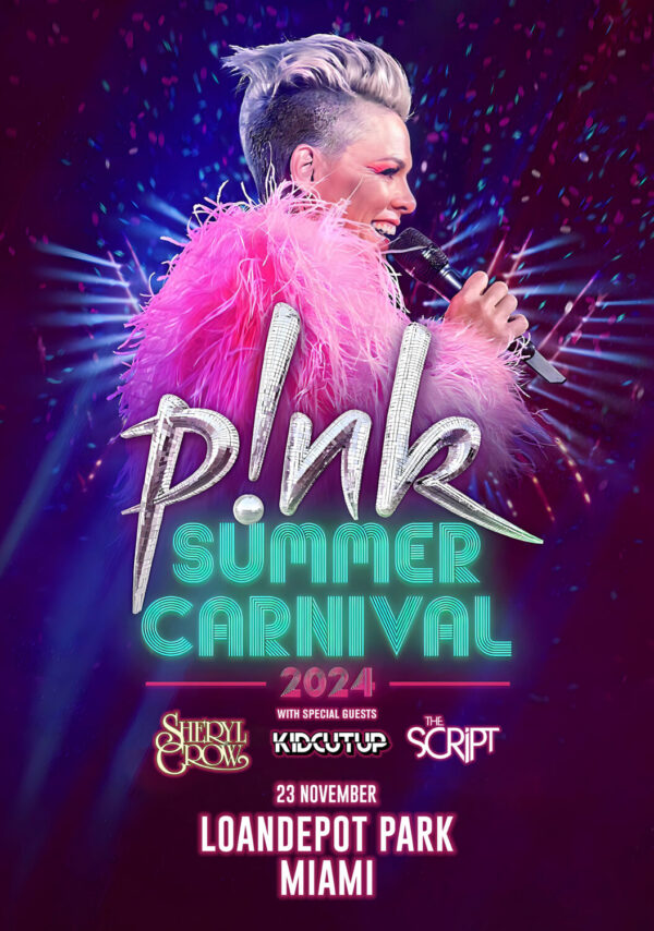 P!NK (Pink) Summer Carnival 2024 North American Tour: MIAMI LoanDepot Park Poster