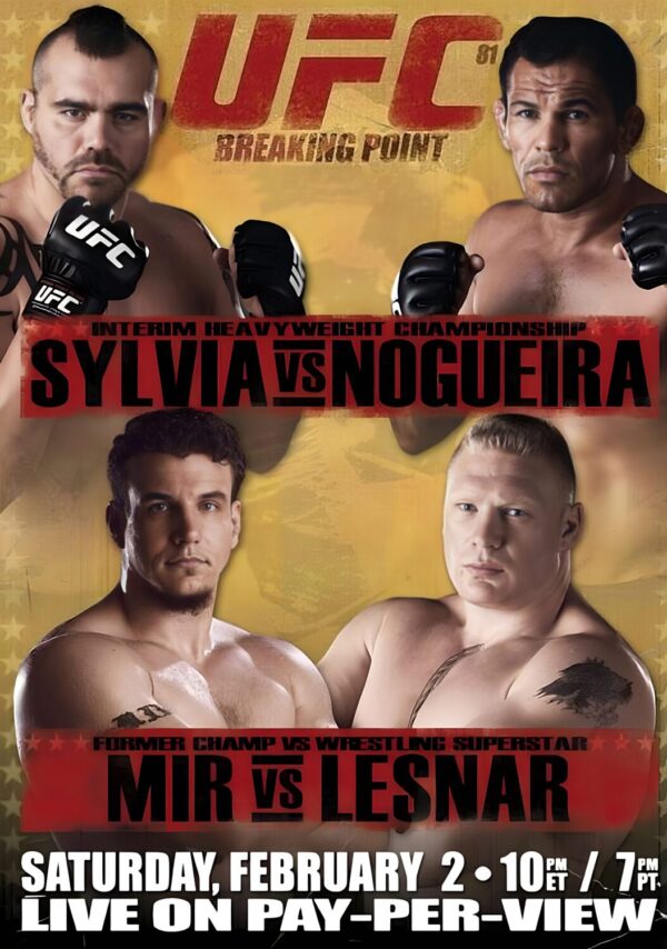 UFC 81 Antônio Rodrigo Nogueira vs. Tim Sylvia 2008 MMA Fight Poster