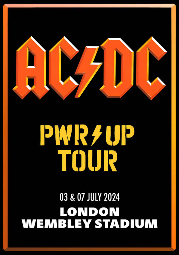 AC/DC Power Up 2024 European Tour: LONDON, England, Wembley Stadium Poster Print